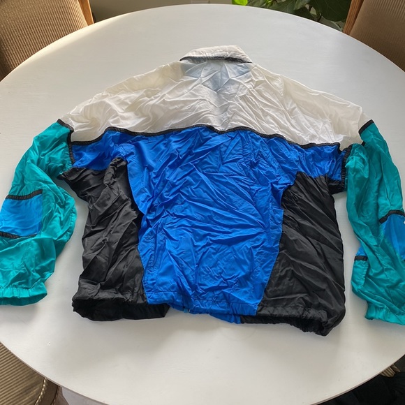 Vintage Nike blue and white Men’s L nylon windbreaker - Picture 5 of 5